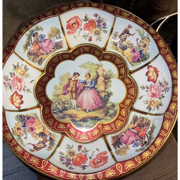 Vintage Daher Decorated Ware 1971 Floral Round Tin Bowl 11101 Made England 10" - Picture 1 of 3